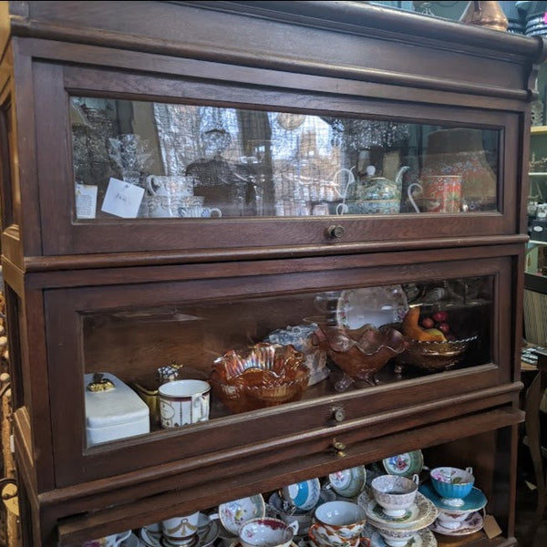 Antique Barristers BOOKCASE Oak Stacking 4 Shelf Cupboard Display Cabinet Unit