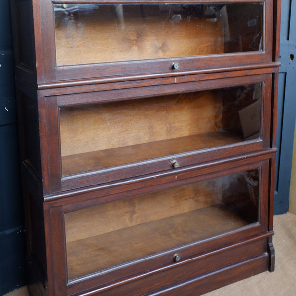 Antique Barristers BOOKCASE Oak Stacking 4 Shelf Cupboard Display Cabinet Unit