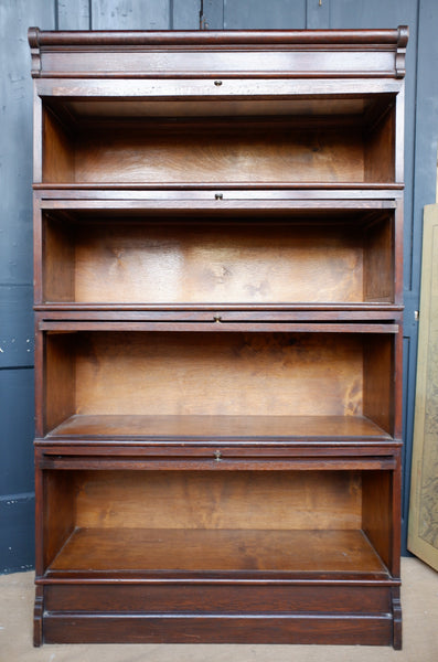 Antique Barristers BOOKCASE Oak Stacking 4 Shelf Cupboard Display Cabinet Unit
