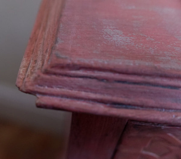 Antique Ornate Carved French Painted Sideboard Display China Cabinet Cupboard