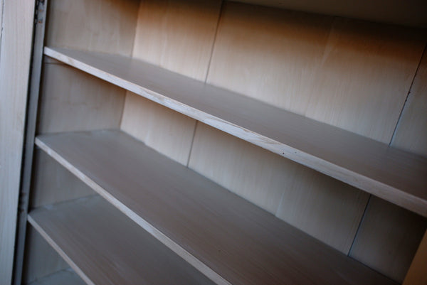 Antique Mahogany BLUE Shabby Chic Display China APOTHECARY Cabinet Cupboard Unit