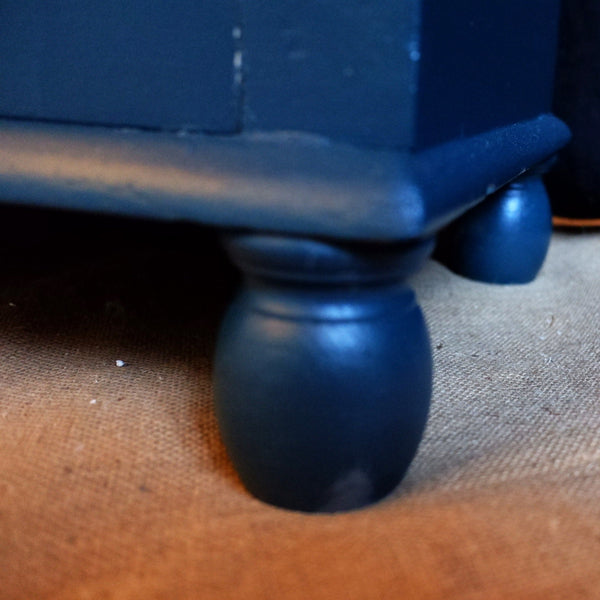 Antique Mahogany BLUE Shabby Chic Display China APOTHECARY Cabinet Cupboard Unit