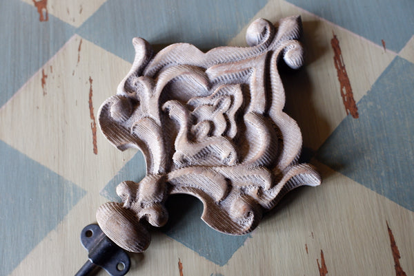 NEW French Vintage Wall Door Shabby Chic Rustic Coat Hook Wood Finial