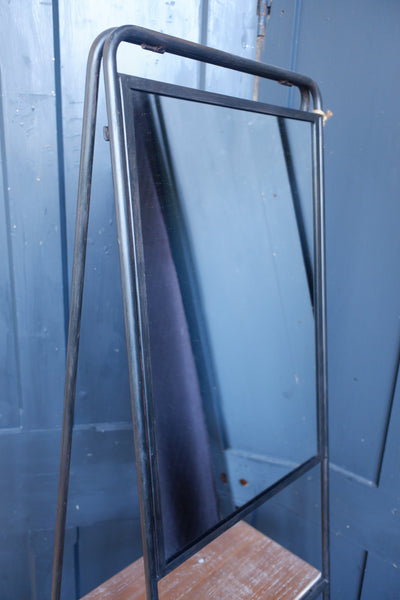 New Vintage Retro Vanity MIRROR Black Metal 2 Shelf Tall Rack Rustic Industrial