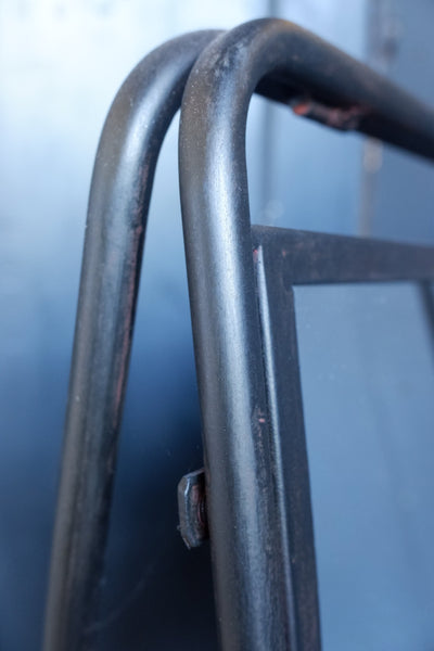 New Vintage Retro Vanity MIRROR Black Metal 2 Shelf Tall Rack Rustic Industrial