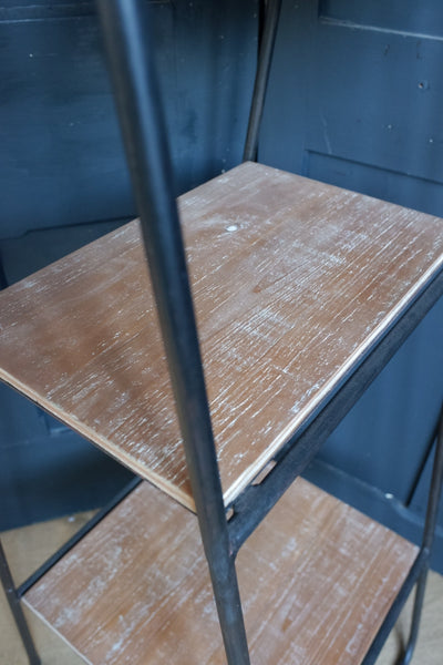 New Vintage Retro Vanity MIRROR Black Metal 2 Shelf Tall Rack Rustic Industrial