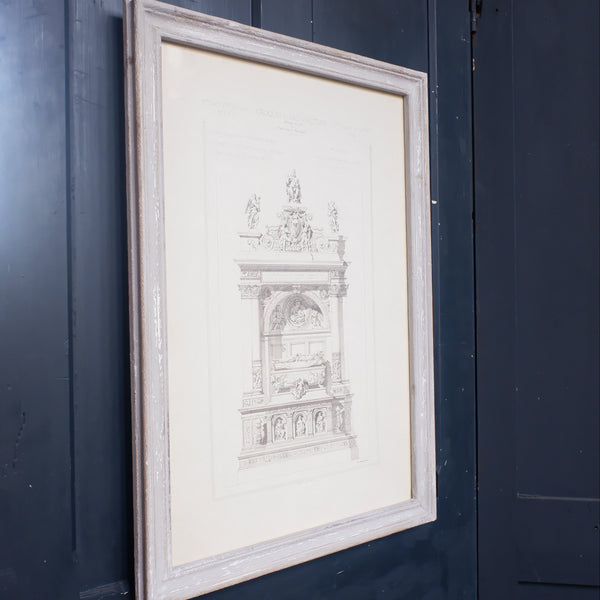 New Large Aged Ash Framed Print French Architecture Style 71x51cm