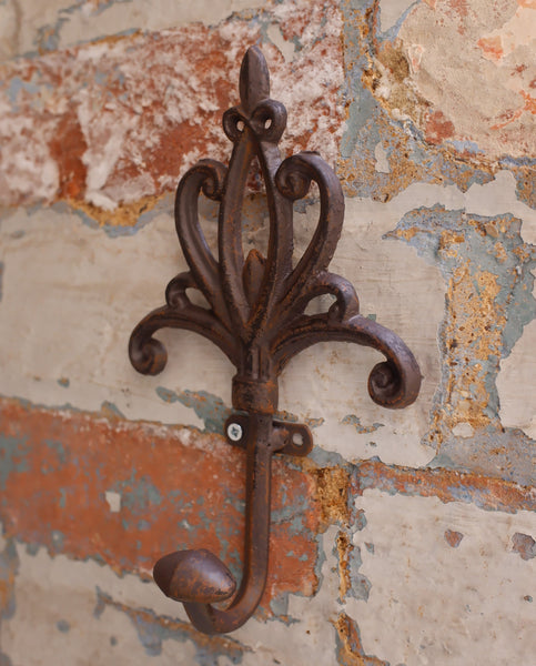 NEW French Vintage Scroll Shabby Chic Rustic Cast Iron Coat Hook
