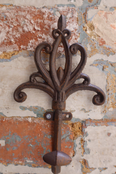 NEW French Vintage Scroll Shabby Chic Rustic Cast Iron Coat Hook