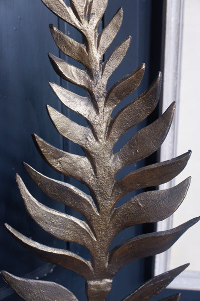 LEAF Design Tall Antique Gold Metal Frond Table Lamp by OKA
