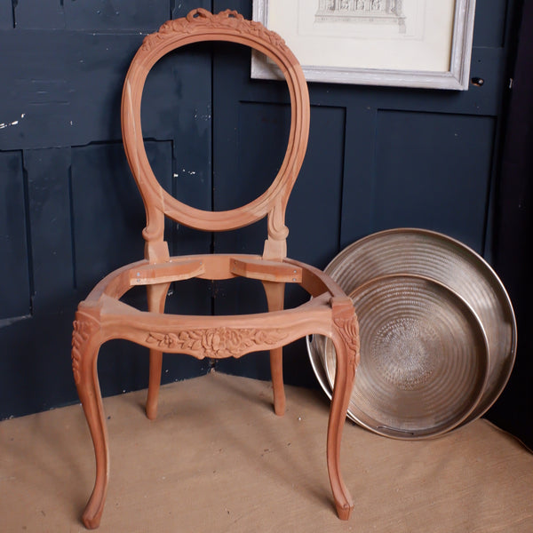 New FRENCH Louis Style Carved Dining Chair Frame Mahogany Wood - 6 Available