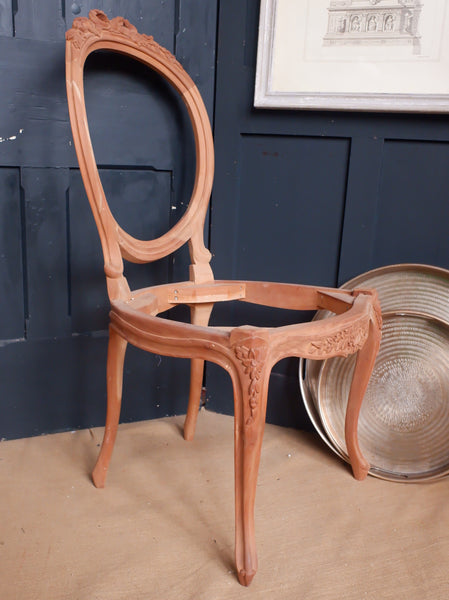 New FRENCH Louis Style Carved Dining Chair Frame Mahogany Wood - 6 Available
