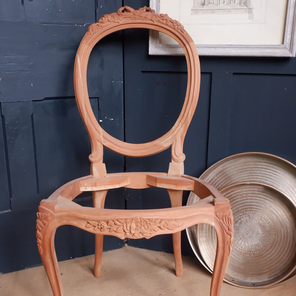 New FRENCH Louis Style Carved Dining Chair Frame Mahogany Wood - 6 Available
