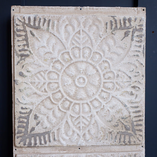 New Cream Wall PANEL French Vintage Rustic Shabby Chic Metal 4 Tile Embossed Tin