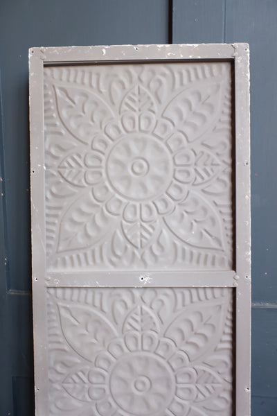 New Cream Wall PANEL French Vintage Rustic Shabby Chic Metal 4 Tile Embossed Tin