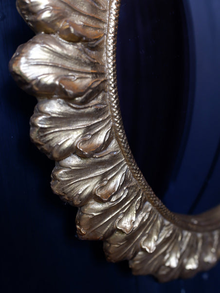 New Small 27cm Gold CONVEX Rustic Round Vintage Style Wall Mirror