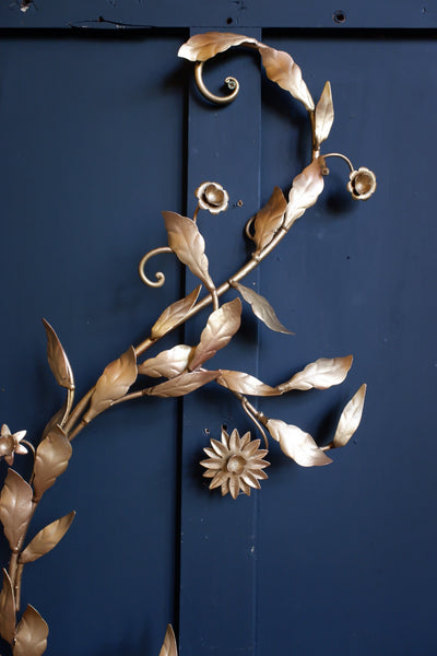 Antique  French CANDELABRA Wall Sconce GO:D Gilt Vine 3 Candle Stick Holder