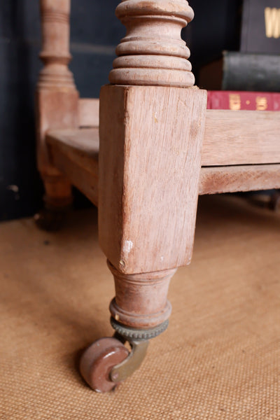 Antique Edwardian WALNUT Wood Serving Trolley 2 Shelf Tier Rustic Table Stand