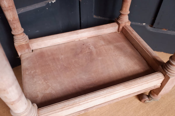 Antique Edwardian WALNUT Wood Serving Trolley 2 Shelf Tier Rustic Table Stand