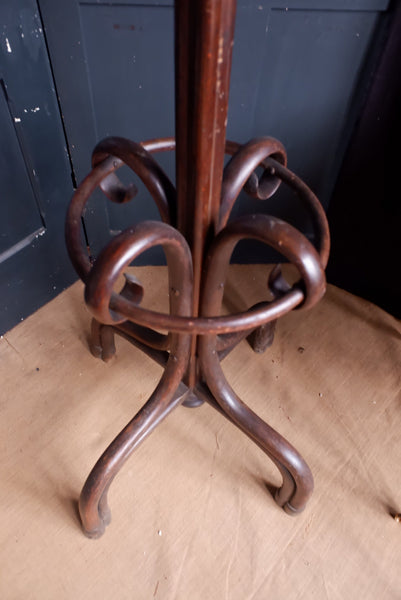 Antique Bentwood Coat & Hat Stand Tall 207cm Wood Rustic Freestanding Rack