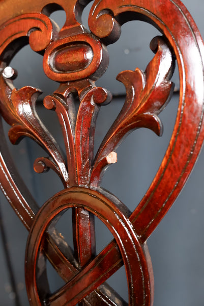 Antique Mahogany Fireside Library Reading Parlour INLAID Elbow Occasional Chair