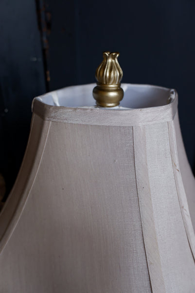 Bedside Table Lamp Ornate Mother Of Pearl & Glass Light w/Shade