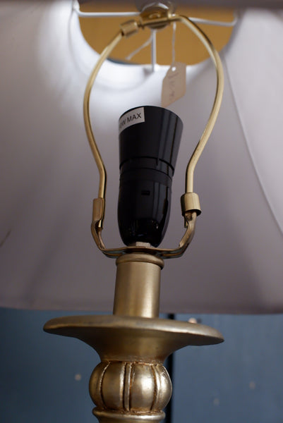 Bedside Table Lamp Ornate Mother Of Pearl & Glass Light w/Shade