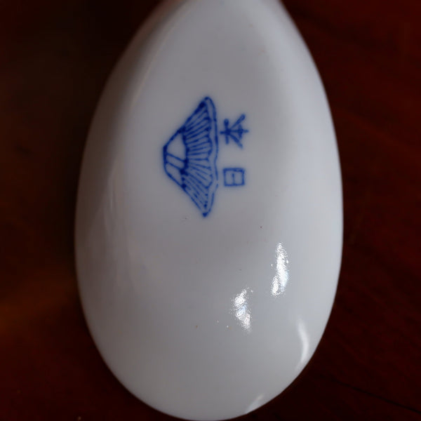 Antique Bone China Blue & White Porcelain Serving SPOON In Cherry Blossom Japanese