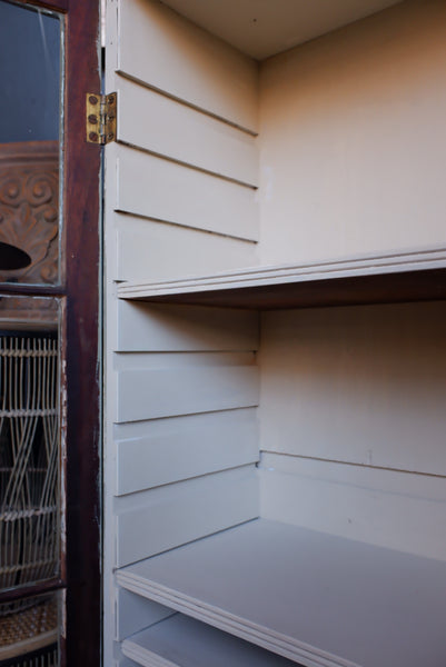Antique Mahogany Pale GREEN Shabby Chic Display China APOTHECARY Cabinet Cupboard Unit