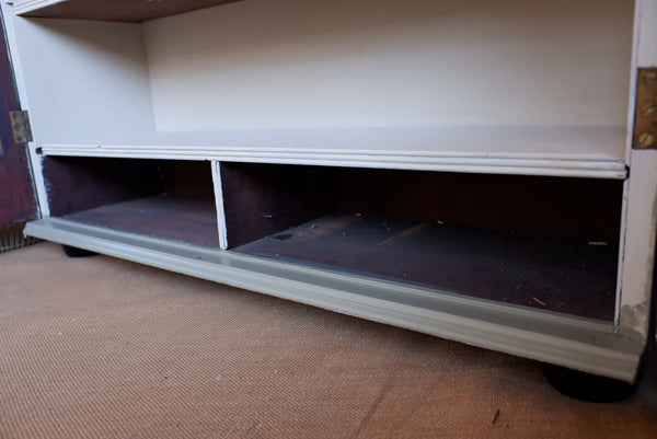 Antique Mahogany Pale GREEN Shabby Chic Display China APOTHECARY Cabinet Cupboard Unit