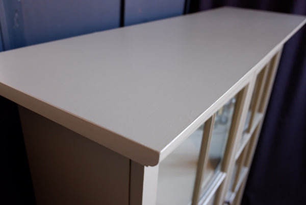 Antique Mahogany Pale GREEN Shabby Chic Display China APOTHECARY Cabinet Cupboard Unit