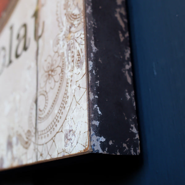 Vintage French Style PARIS Cake Wall Decor Rustic Cream Shabby Chic Plaque Sign