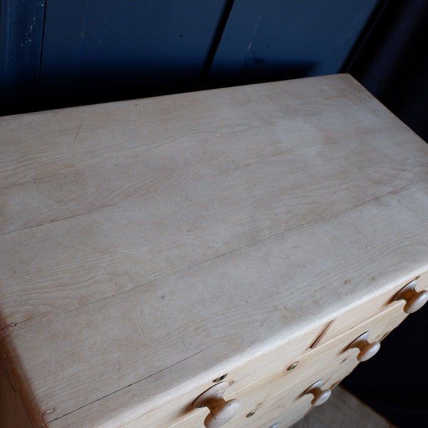 ANTIQUE Victorian PINE Wood Shabby Chic Rustic Chest of 2 Over 3 Unit 5 Drawers