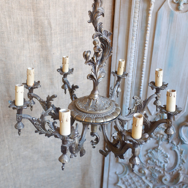 Antique Bronze 8 Arm Large CHERUB Chandelier Pendant Ceiling Light