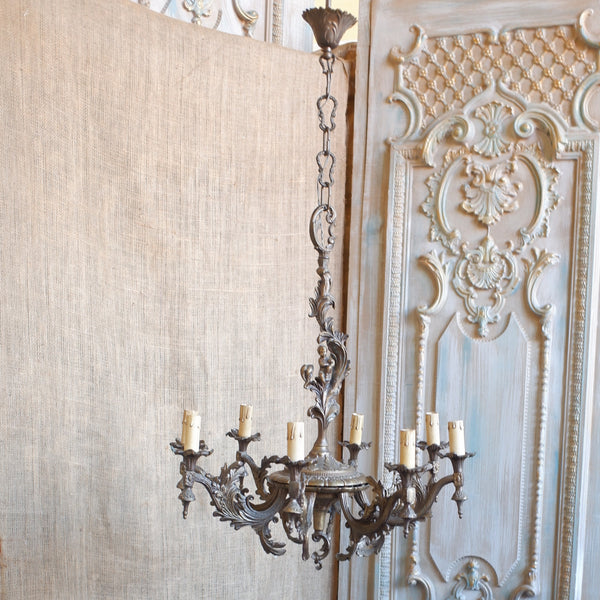 Antique Bronze 8 Arm Large CHERUB Chandelier Pendant Ceiling Light