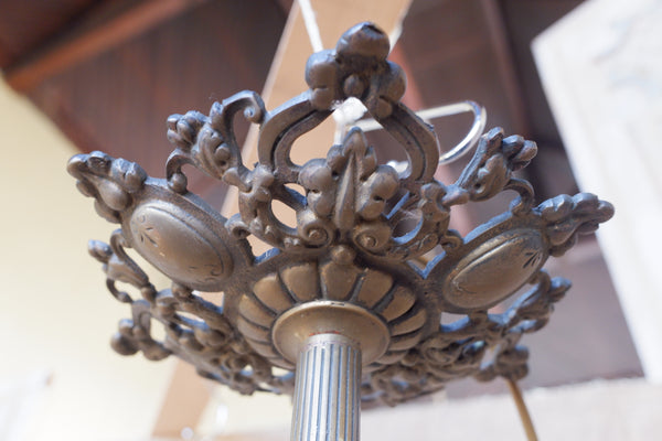 Antique Victorian BRASS Gas Light Lantern Chandelier Pendant Ceiling Light