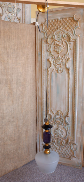 Alena Ink Blue & Frosted Glass Shade Chandelier By LIBRA Pendant Ceiling Light