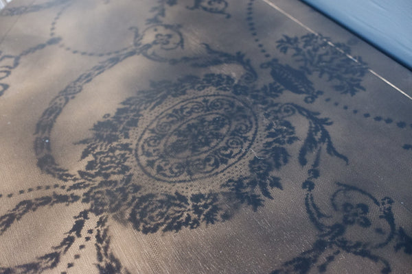 Vintage Shabby Chic Painted Lamp Sofa HALF MOON Black Hall Table