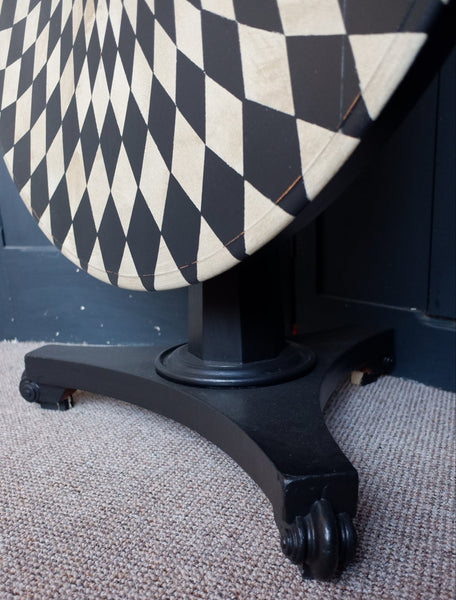 Antique Victorian Tilt Top ROUND Painted Harlequin Shabby Chic Bespoke Dining Table