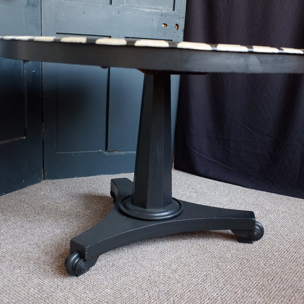 Antique Victorian Tilt Top ROUND Painted Harlequin Shabby Chic Bespoke Dining Table