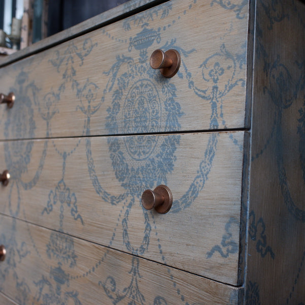 Vintage French Style Farrow & Ball Painted Tall Chest of 6 Drawers Unit Cabinet