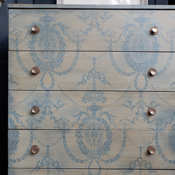 Vintage French Style Farrow & Ball Painted Tall Chest of 6 Drawers Unit Cabinet