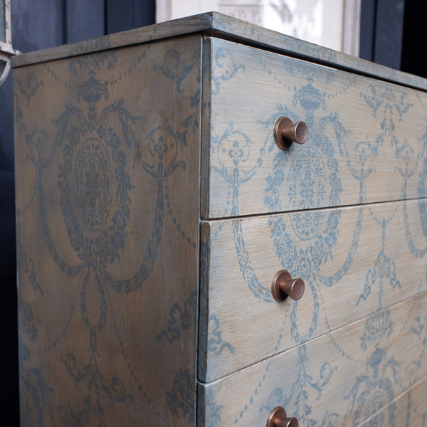 Vintage French Style Farrow & Ball Painted Tall Chest of 6 Drawers Unit Cabinet