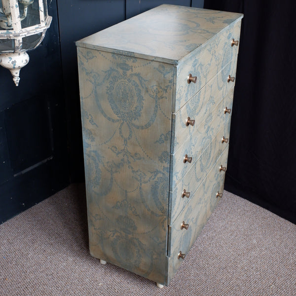 Vintage French Style Farrow & Ball Painted Tall Chest of 6 Drawers Unit Cabinet