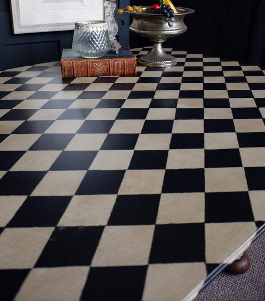 Antique Georgian/Victorian Tilt Top Rectangular Painted Harlequin Rustic Bespoke Dining Table