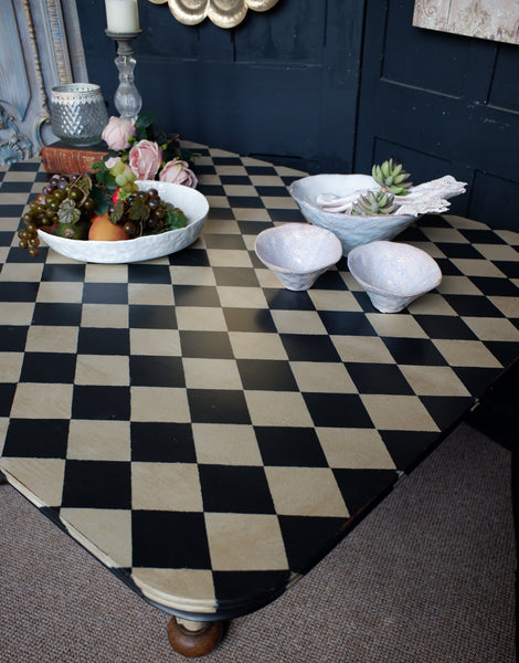 Antique Georgian/Victorian Tilt Top Rectangular Painted Harlequin Rustic Bespoke Dining Table