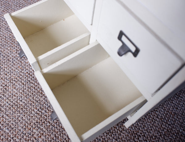 New Cream Vintage Retro Rustic Industrial Apothecary Multi Chest of 14 Drawers