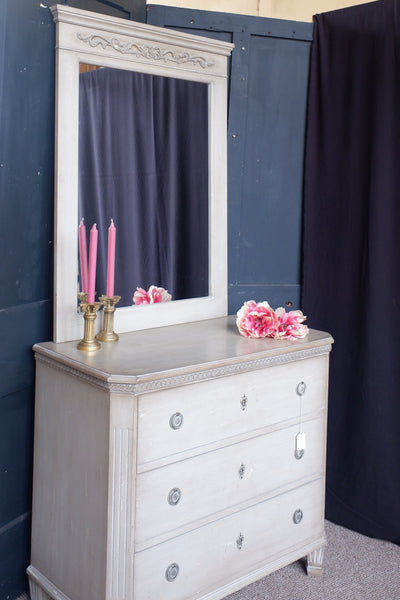 Vintage GUSTAVIAN Style Overmantel Rustic Shabby Chic Tall Mirror