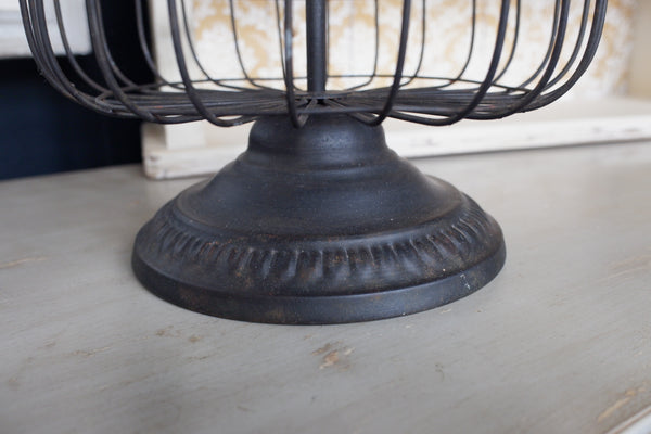 Metal RUSTIC Shabby Chic 2 Tiered Fruit Basket Bronze Finish w/Handle