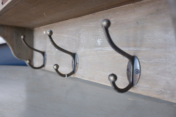 New Vintage Retro Style 6 Pigeon Hole Industrial Wall Wood Craft Cabinet w/Hooks